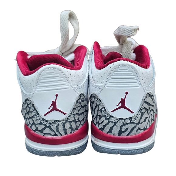 Baby Jordans Jordan 3 Retro Cardinal Toddler Sneaker Size 5C Nike Shoe White Red - Picture 1 of 12